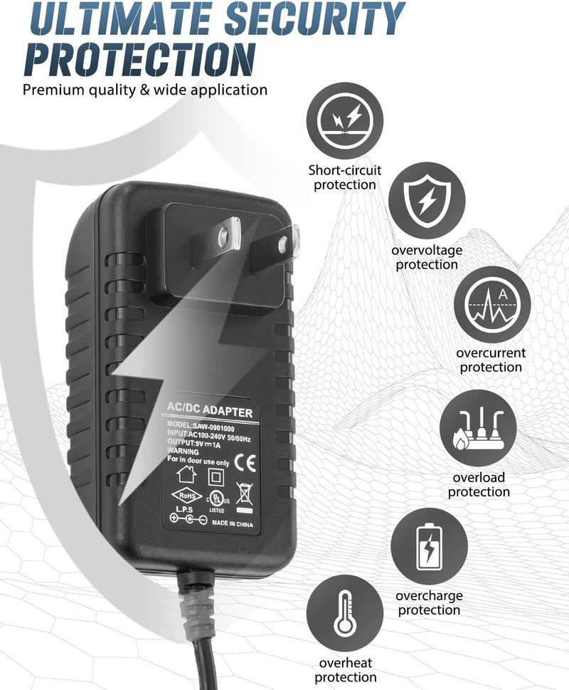 STRICH SPA-10 Guitar Pedal Power Supply Adapter (1000mA -1A) AC DC 9V, Compatible for Guitar Pedal Bass Effect Pedal Board (Tip Negative), 6 Way Daisy Chain Cables, New Version - Image 4
